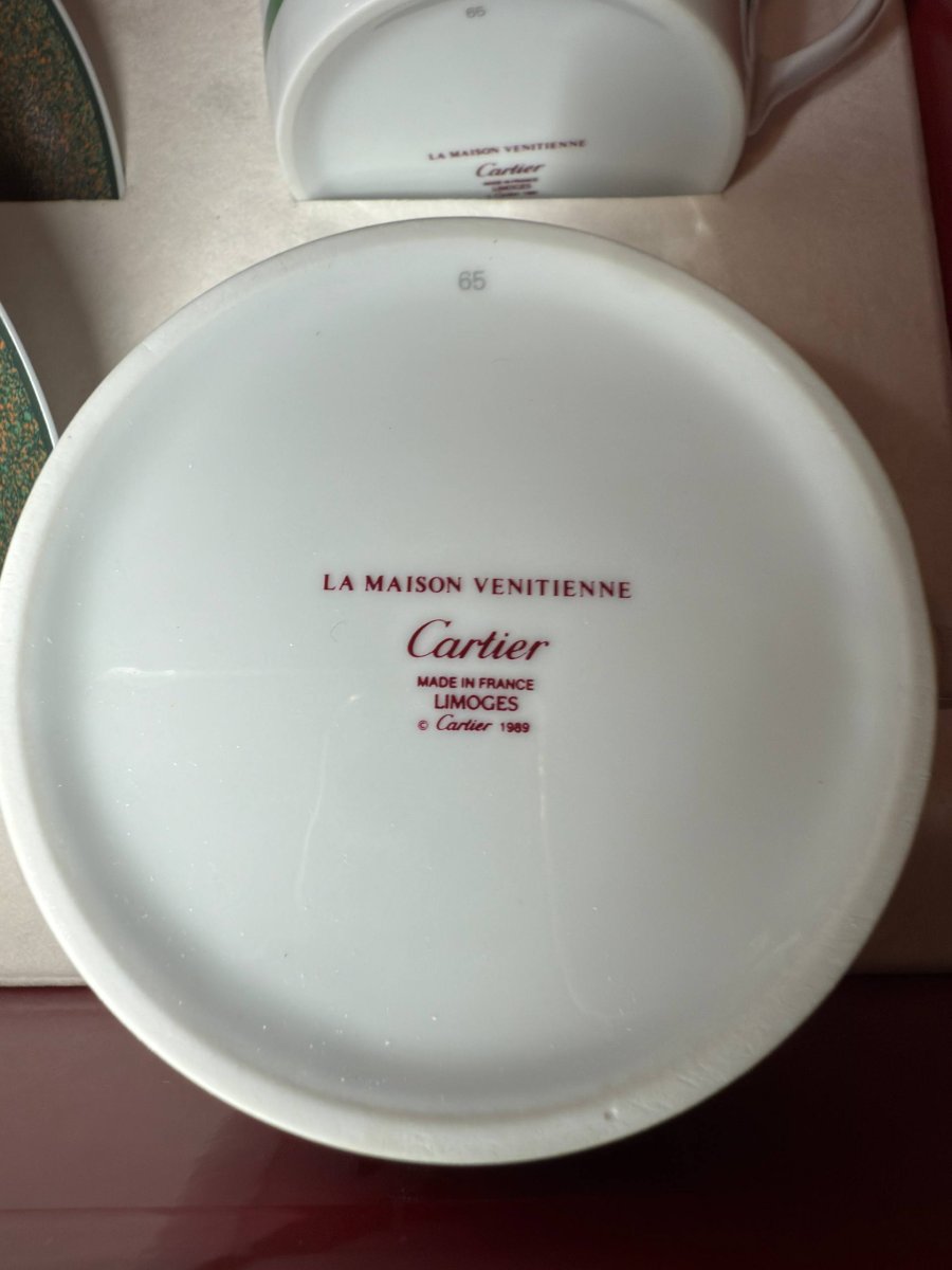 Cartier La Maison Vénitienne Limoges 2 tasses avec coffret-photo-3
