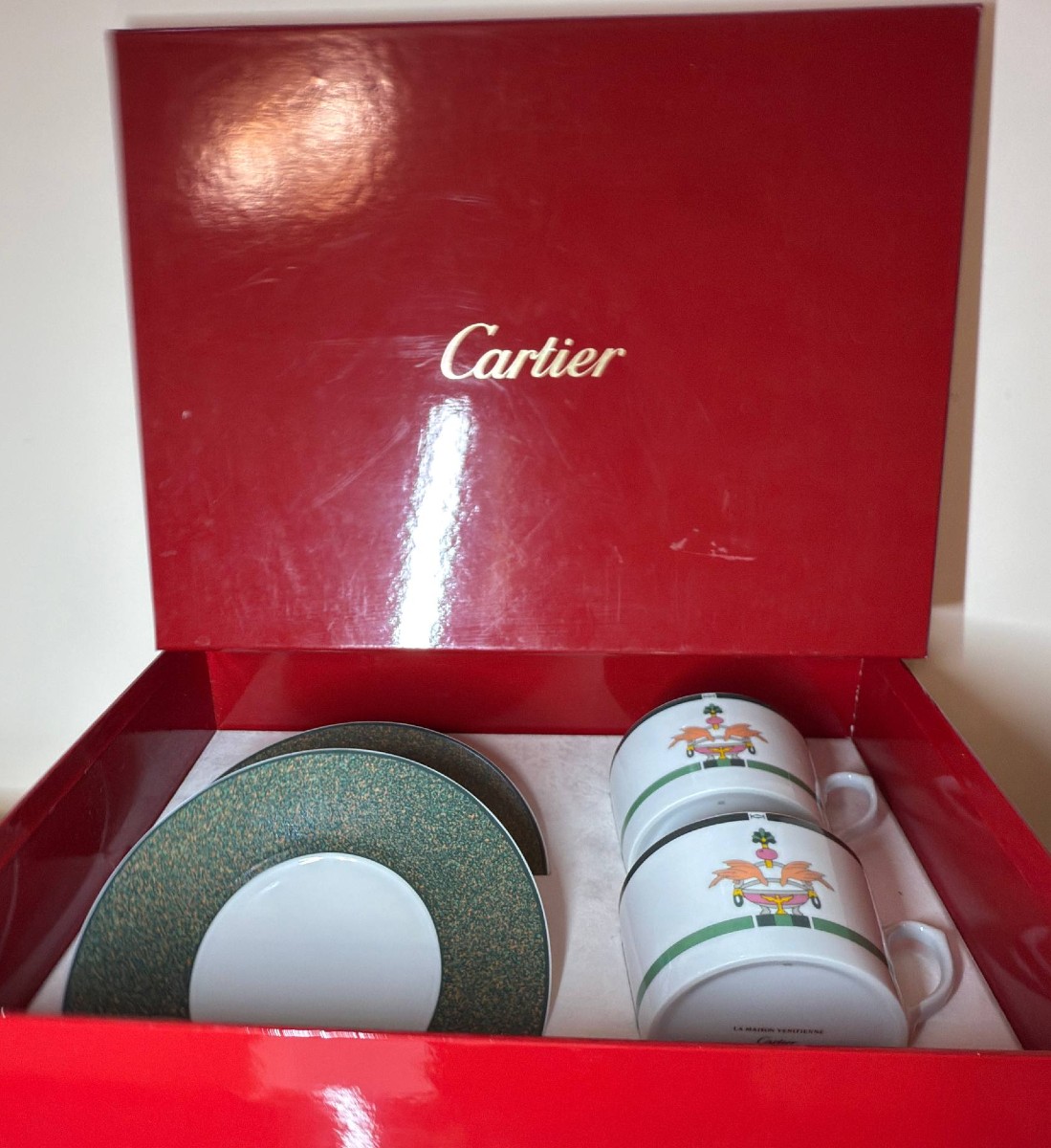 Cartier La Maison Vénitienne Limoges 2 tasses avec coffret