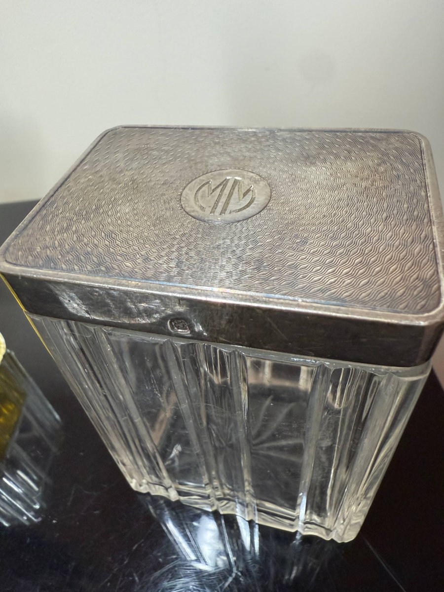 Nécessaire de toilette voyages cristal argent massif-photo-2