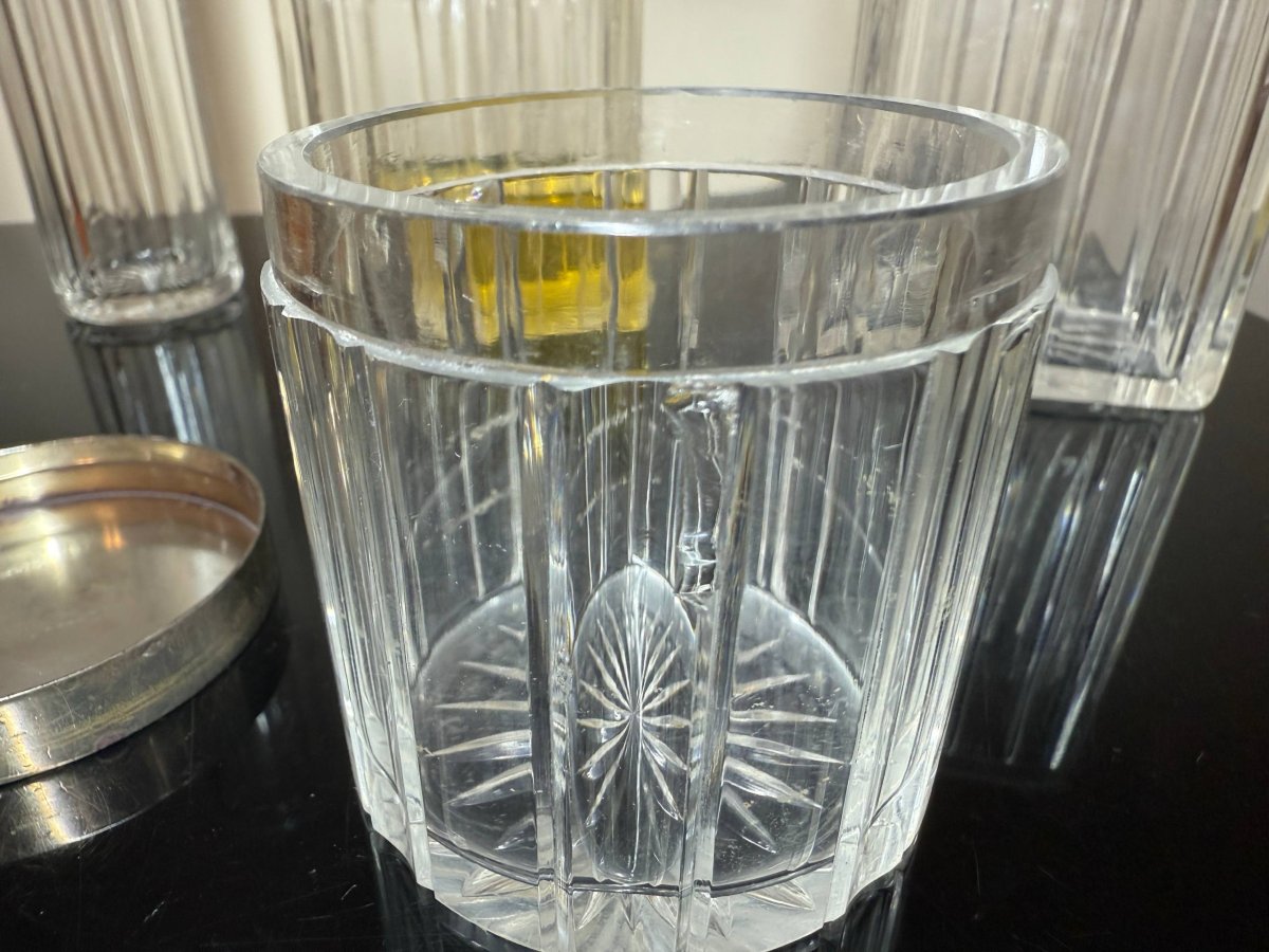 Nécessaire de toilette voyages cristal argent massif-photo-5