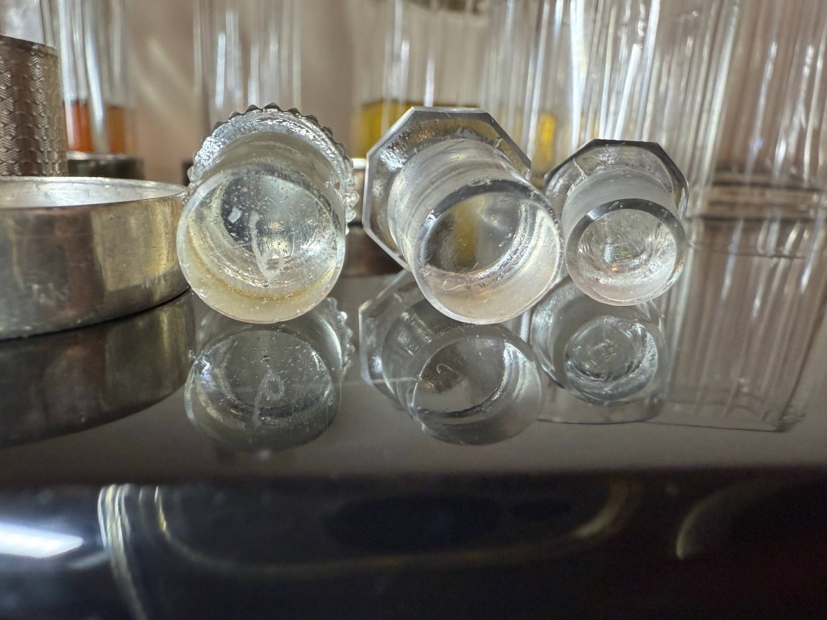 Nécessaire de toilette voyages cristal argent massif-photo-7