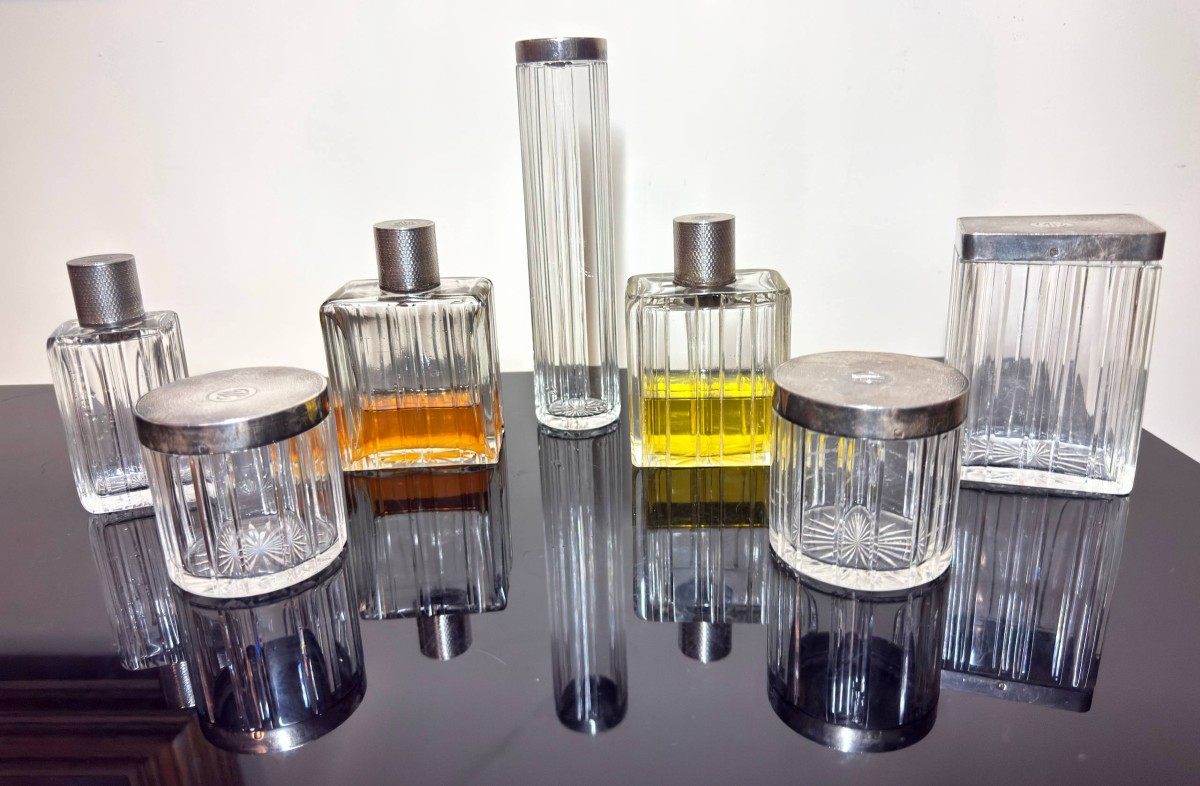 Nécessaire de toilette voyages cristal argent massif