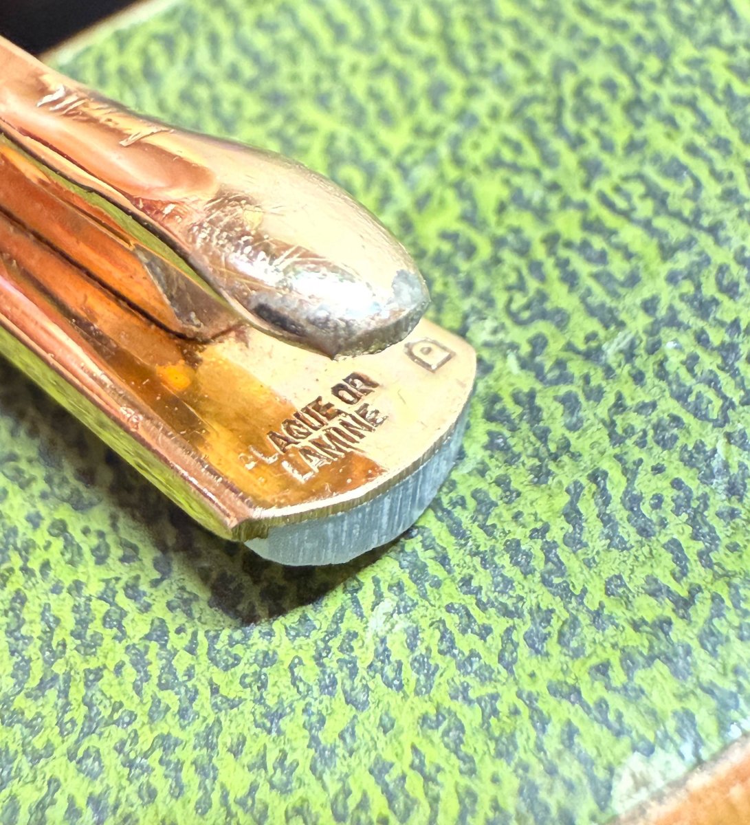 Gold-plated Mother-of-pearl Tie Clip-photo-4