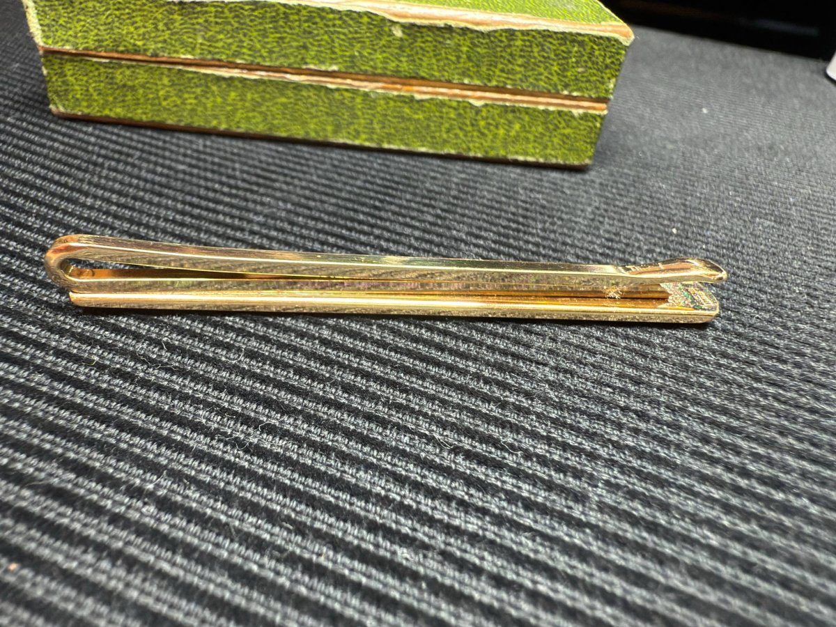 Gold-plated Mother-of-pearl Tie Clip-photo-5