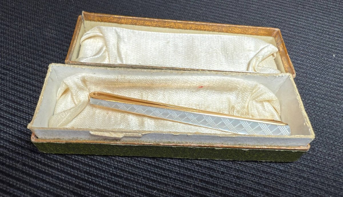 Gold-plated Mother-of-pearl Tie Clip-photo-8