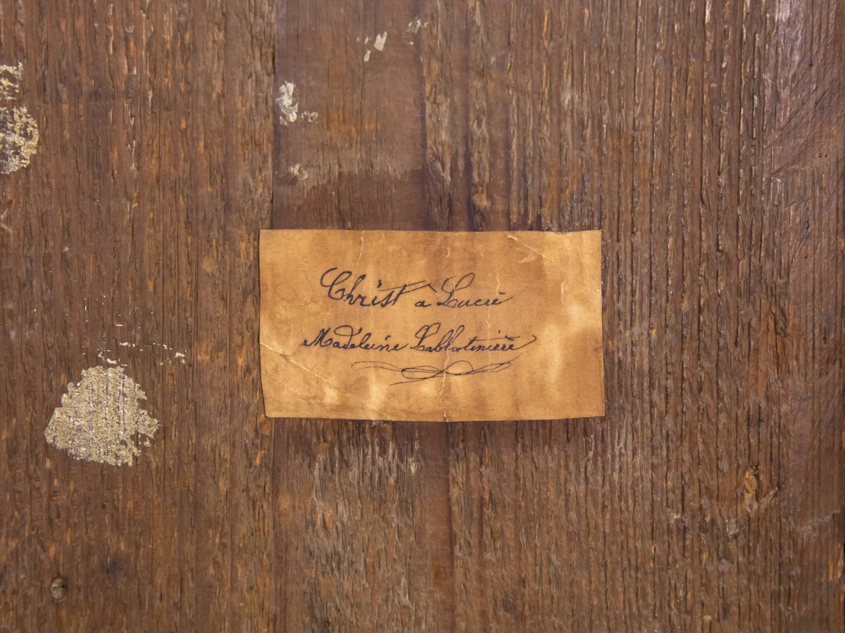 Crucifix In Its Original Frame - Ivory, Wood-photo-8