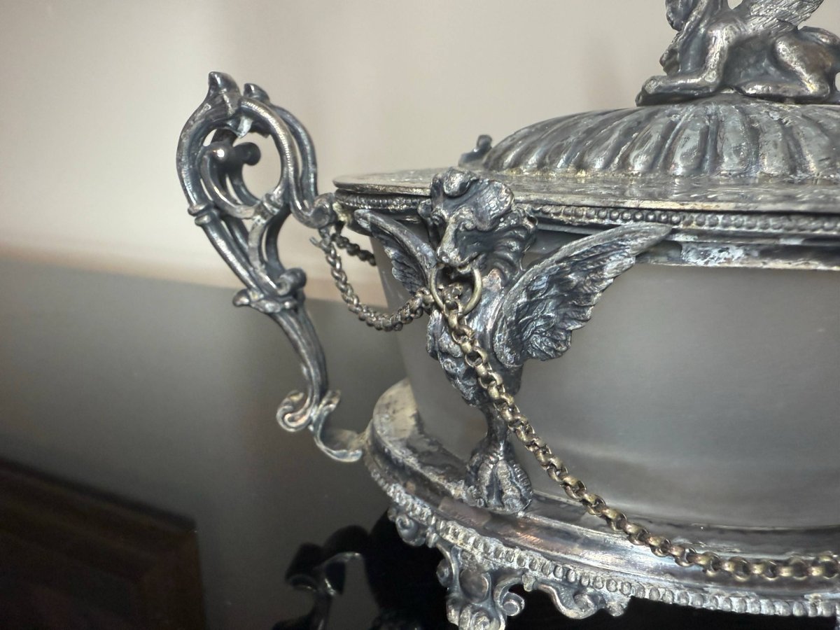 Bonbonnière en métal argenté d'Armand Frenais, Paris, fin du XIXe siècle.-photo-7
