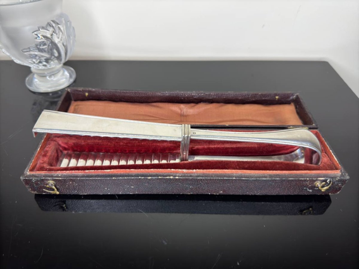 Solid Silver Asparagus Tongs, Napoleon III Period, Minerva Hallmark + Silversmith Hippolyte Thomas-photo-4