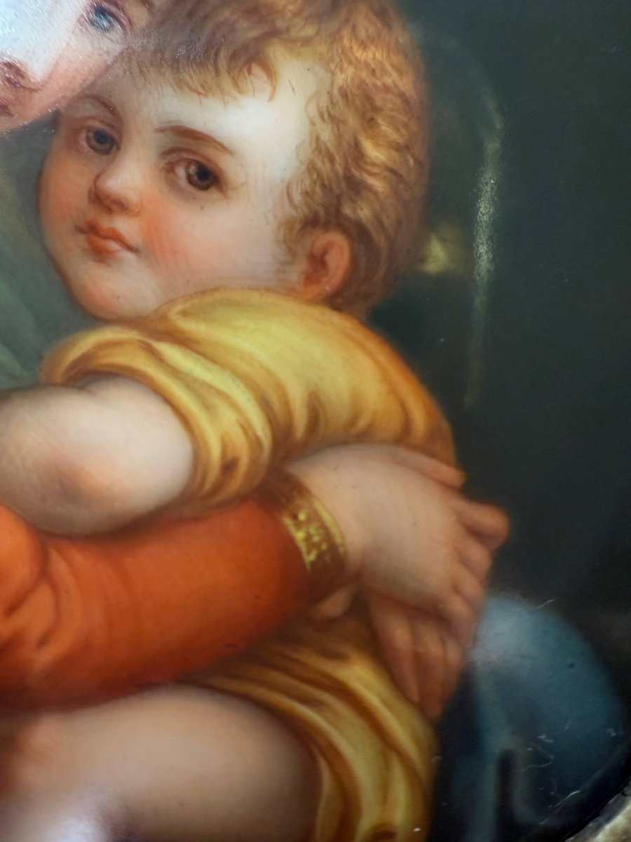 Porcelain Painting Of The Virgin And Child-photo-4