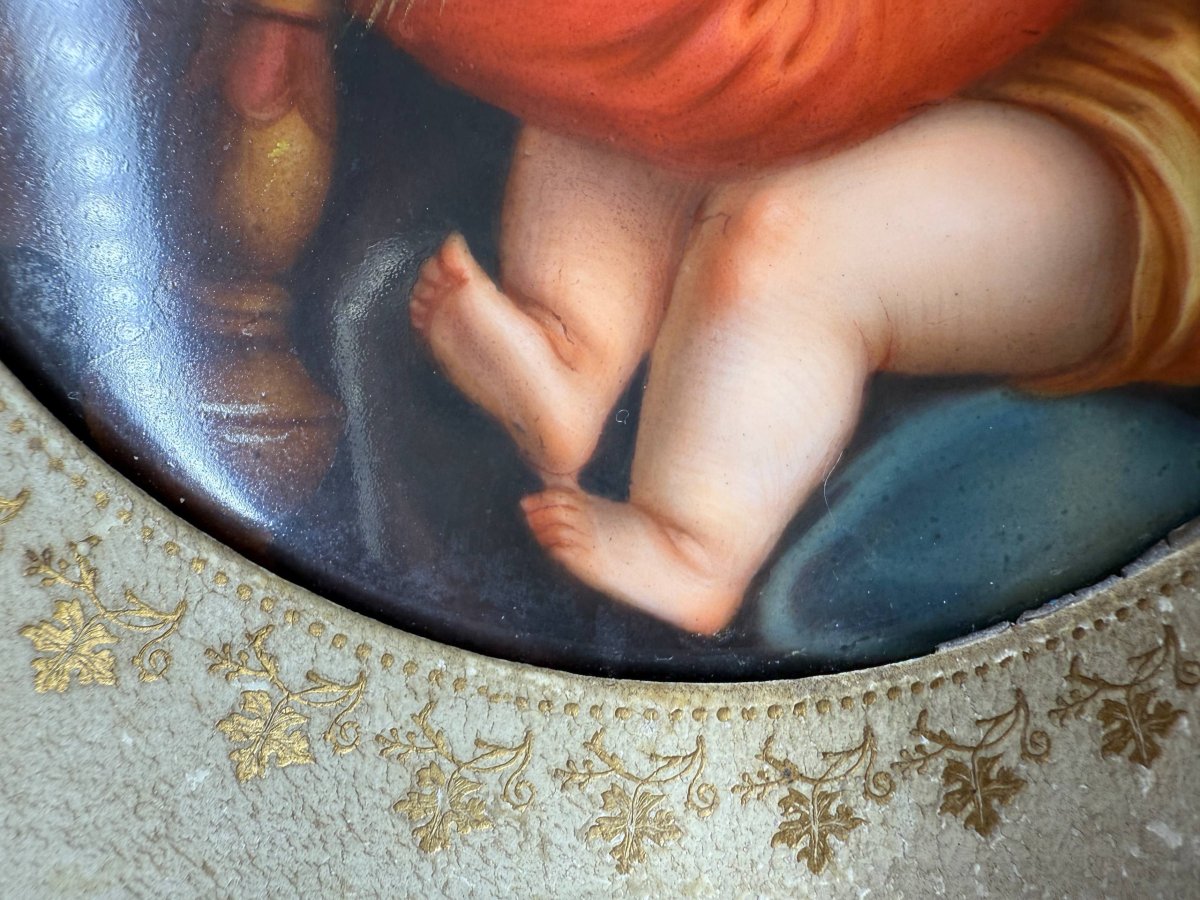Porcelain Painting Of The Virgin And Child-photo-5