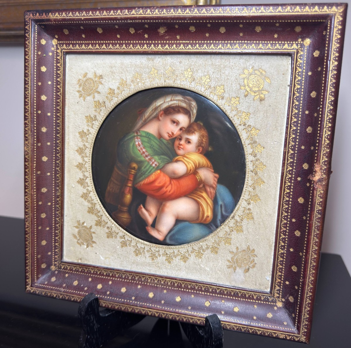 Porcelain Painting Of The Virgin And Child