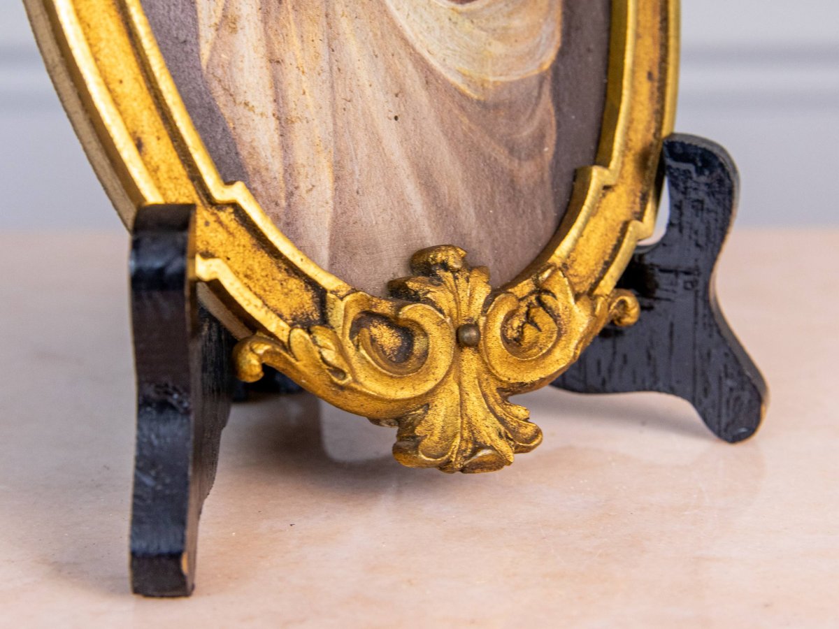 Ancienne peinture Jésus Sacré-cœur-photo-4