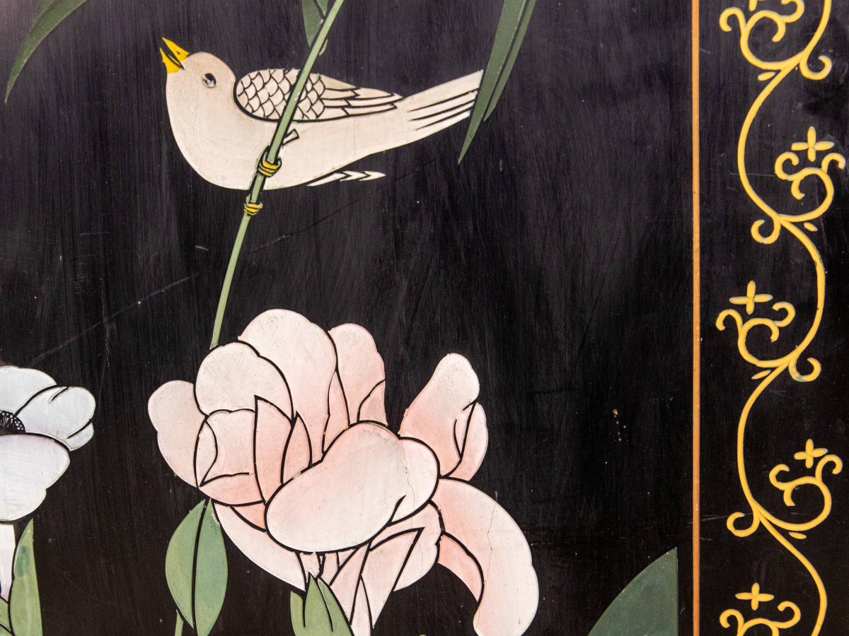 Wooden Screen Decorated With Coromandel Lacquer, China, Early 20th Century-photo-4