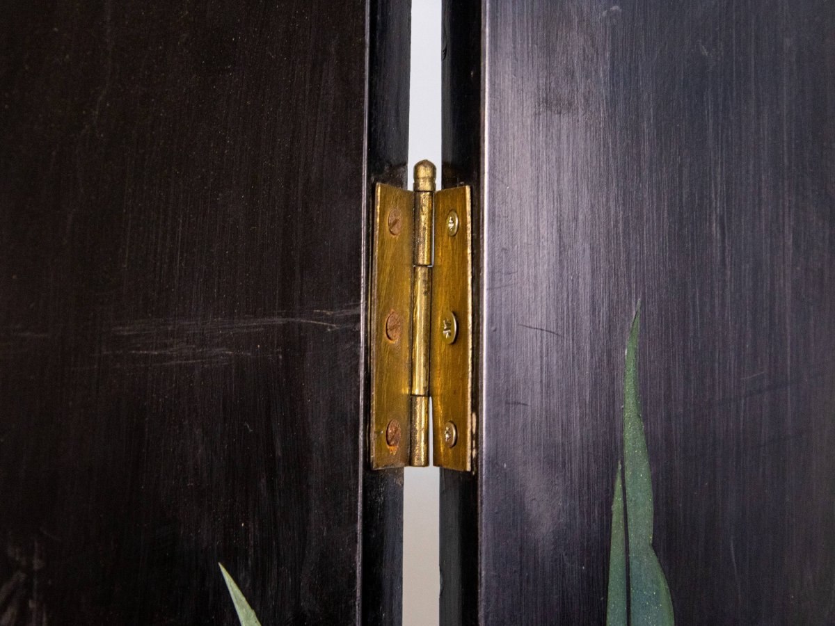 Wooden Screen Decorated With Coromandel Lacquer, China, Early 20th Century-photo-7