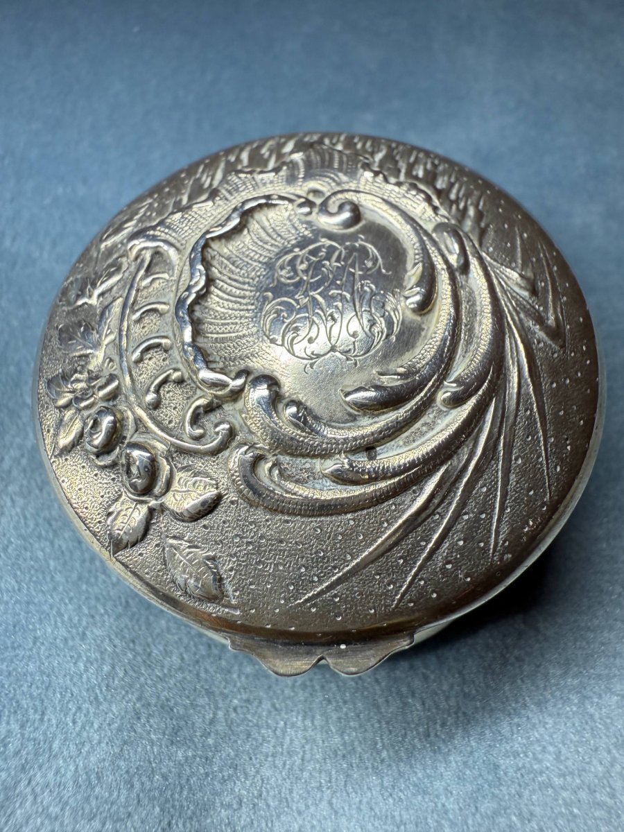 Small Box, Candy Dish, Pillbox, Silver Ointment Box, Minerva Hallmark.-photo-1