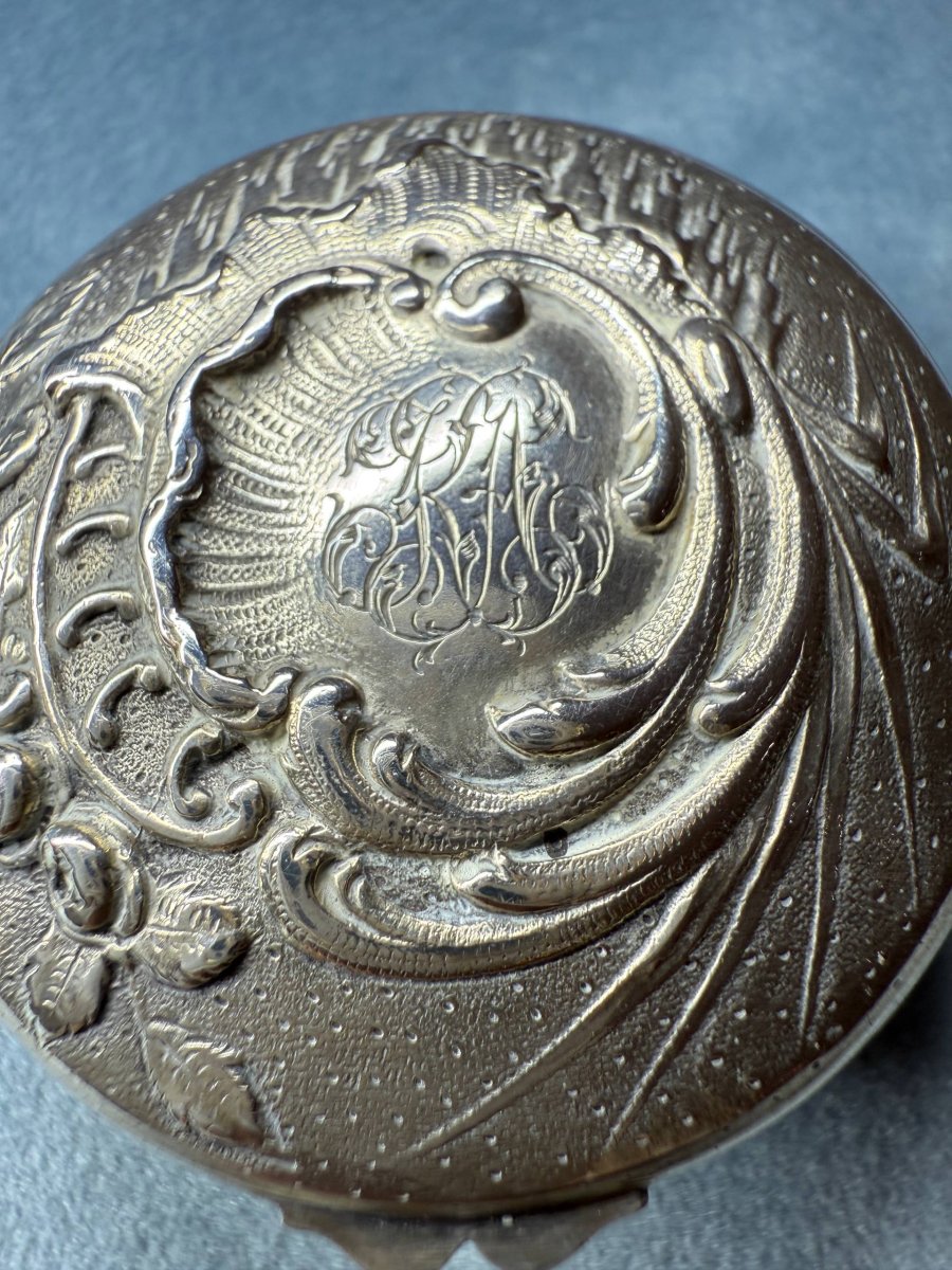 Small Box, Candy Dish, Pillbox, Silver Ointment Box, Minerva Hallmark.-photo-2