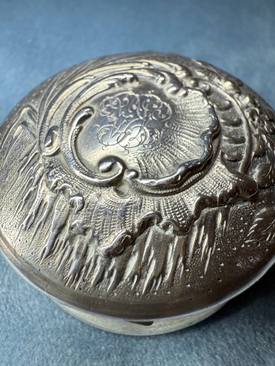 Small Box, Candy Dish, Pillbox, Silver Ointment Box, Minerva Hallmark.-photo-5