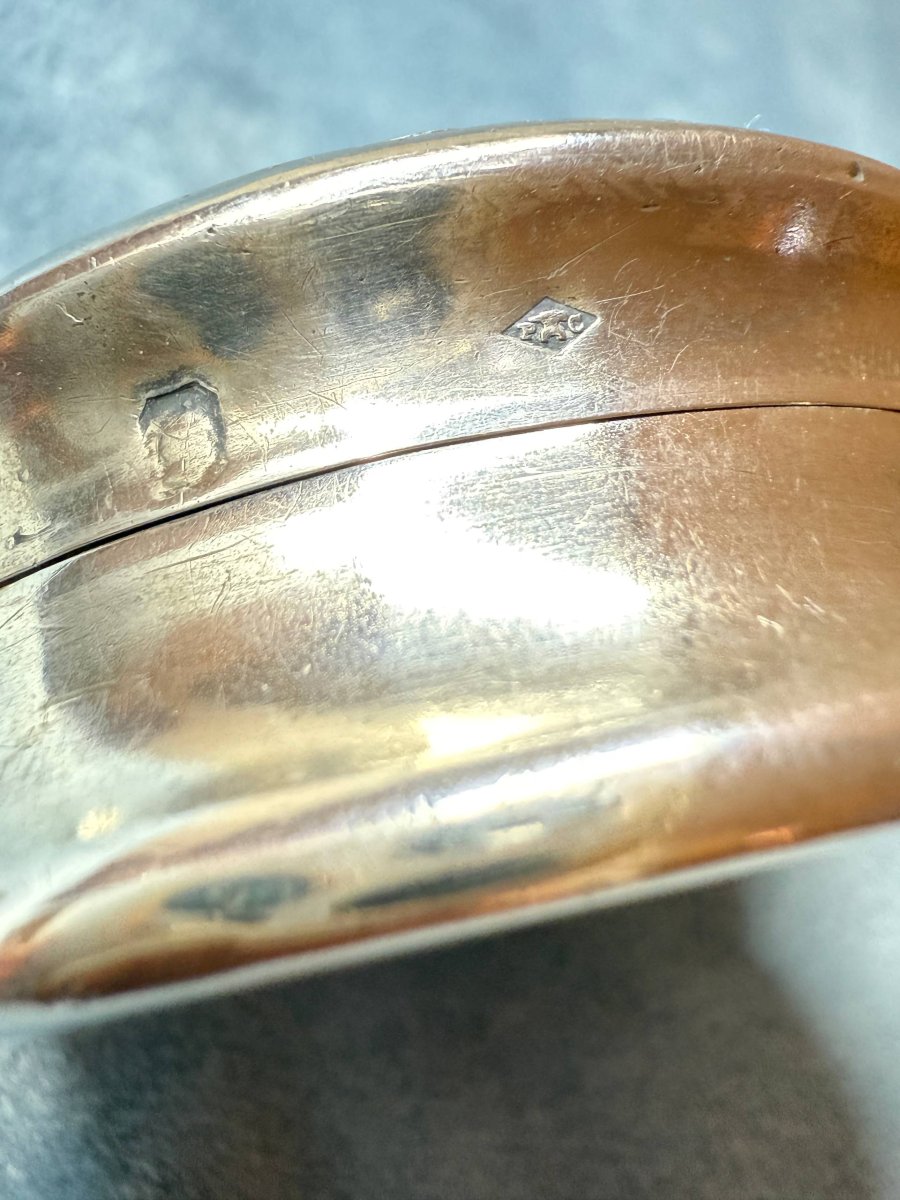 Small Box, Candy Dish, Pillbox, Silver Ointment Box, Minerva Hallmark.-photo-7