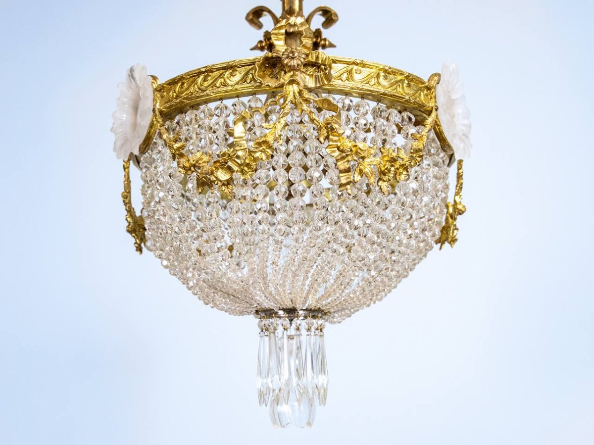 Louis XVI Style Chandelier, Bag Of Pearls, Basket-photo-3