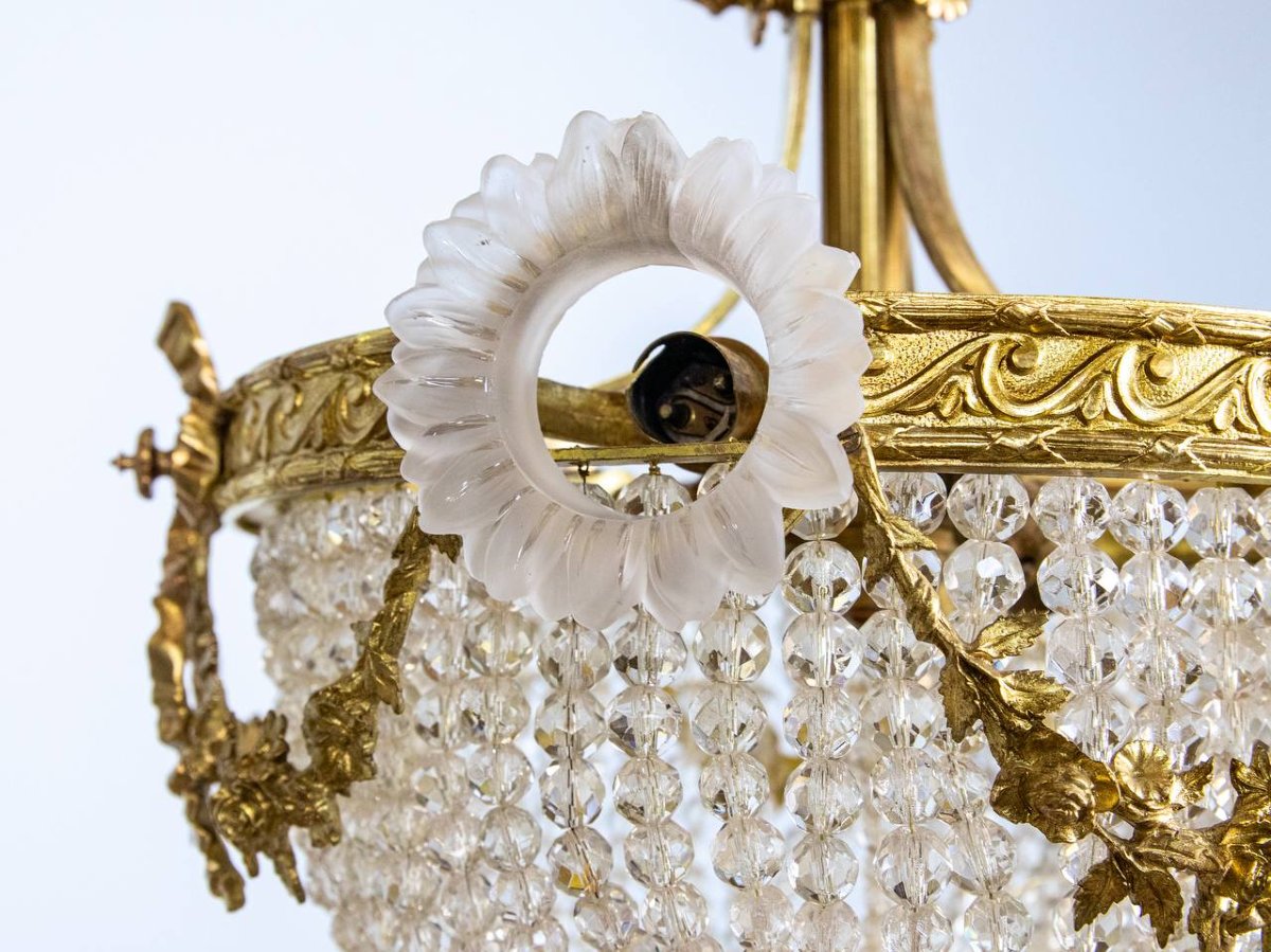 Louis XVI Style Chandelier, Bag Of Pearls, Basket-photo-5