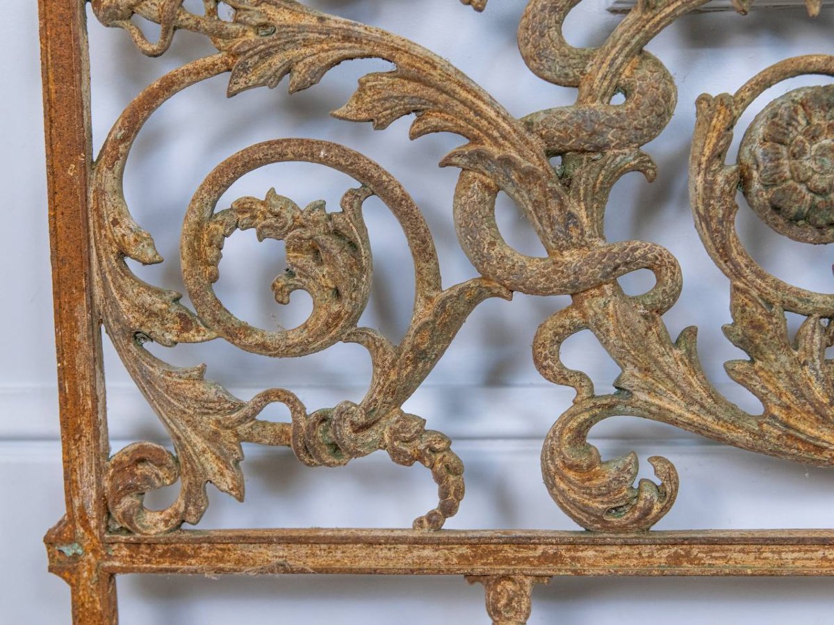 Balustrade, Wide Support Grid, Balcony Railings, Guardrails – 19th Century Wrought Ironwork-photo-2