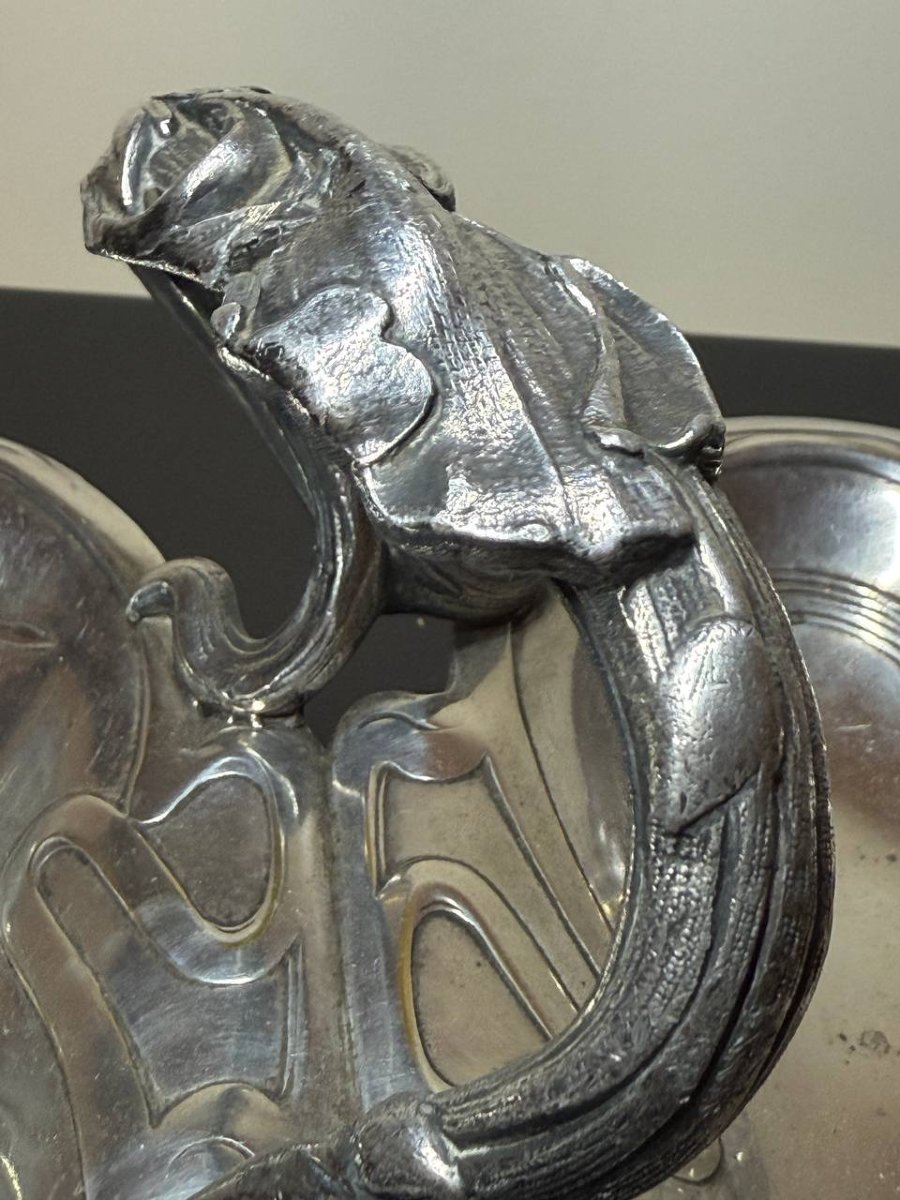 Plat Iris et vigne Art Nouveau Victor Saglier-photo-2