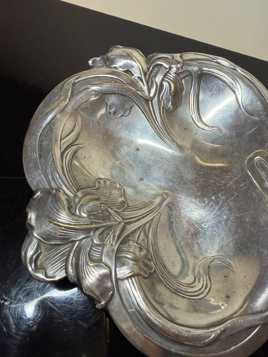 Plat Iris et vigne Art Nouveau Victor Saglier-photo-8