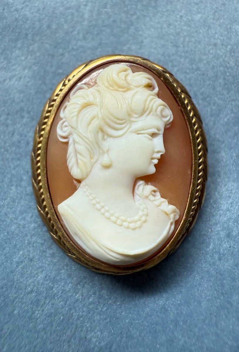 Small Shell Cameo Brooch Pendant