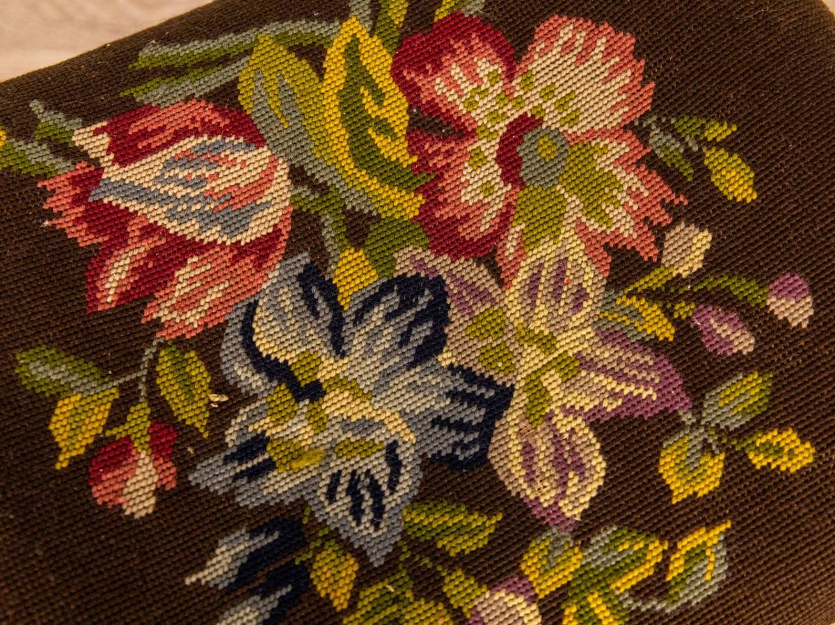 19th-century Curule Stool - Lion's Paw Feet And Swan's Neck Uprights-photo-7