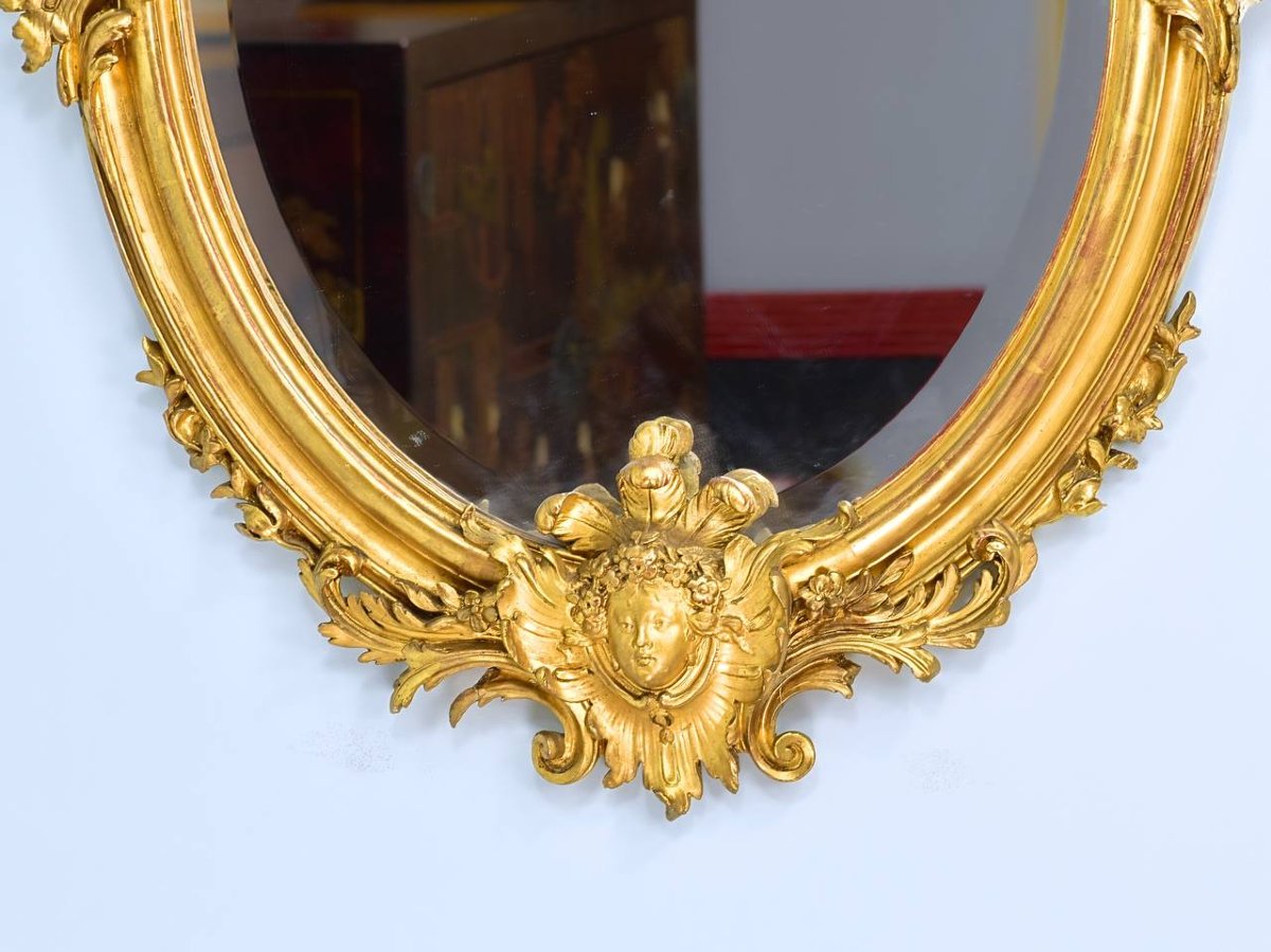 Miroir en Bois Doré, style Louis XV-photo-3