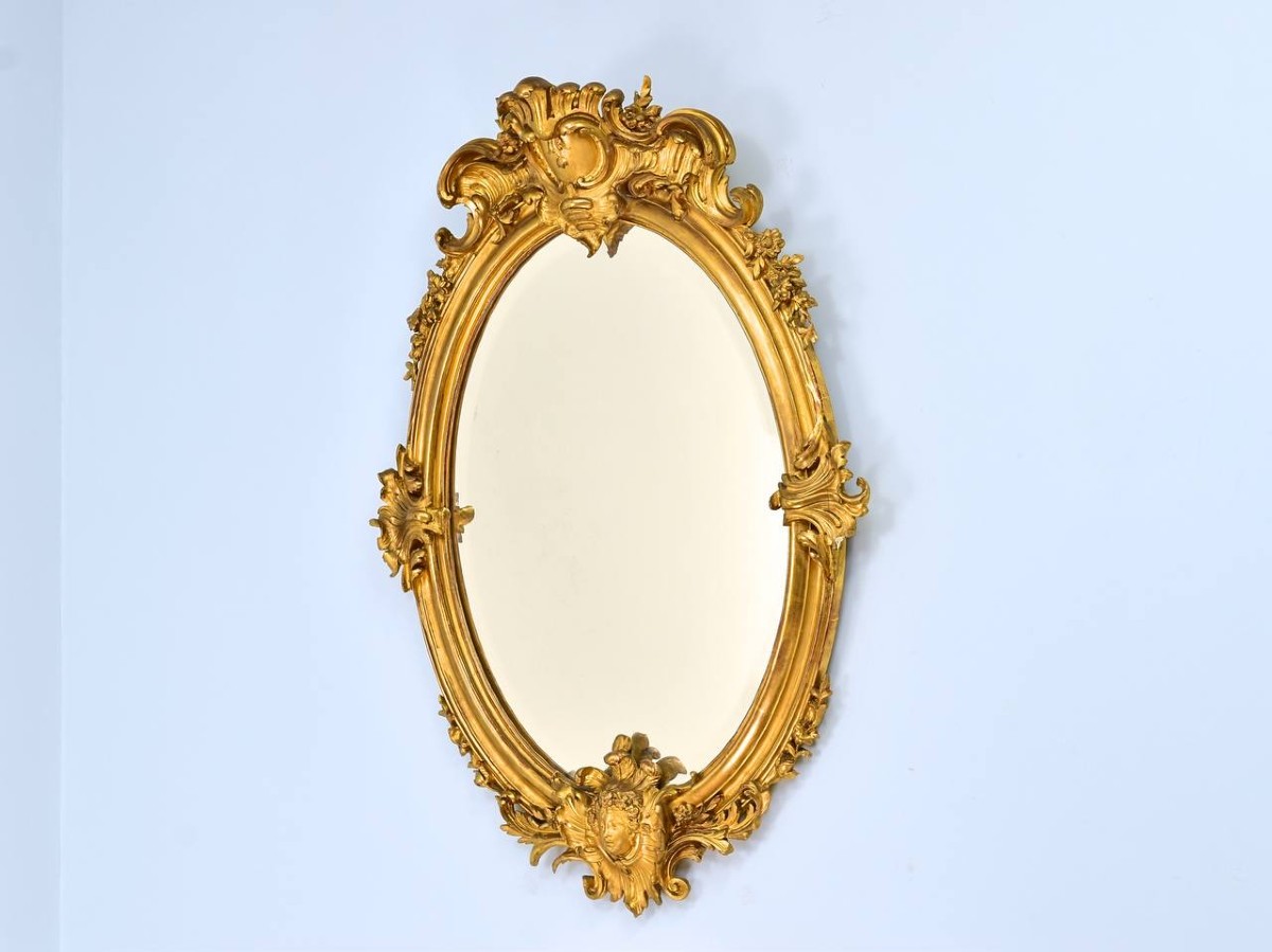 Miroir en Bois Doré, style Louis XV