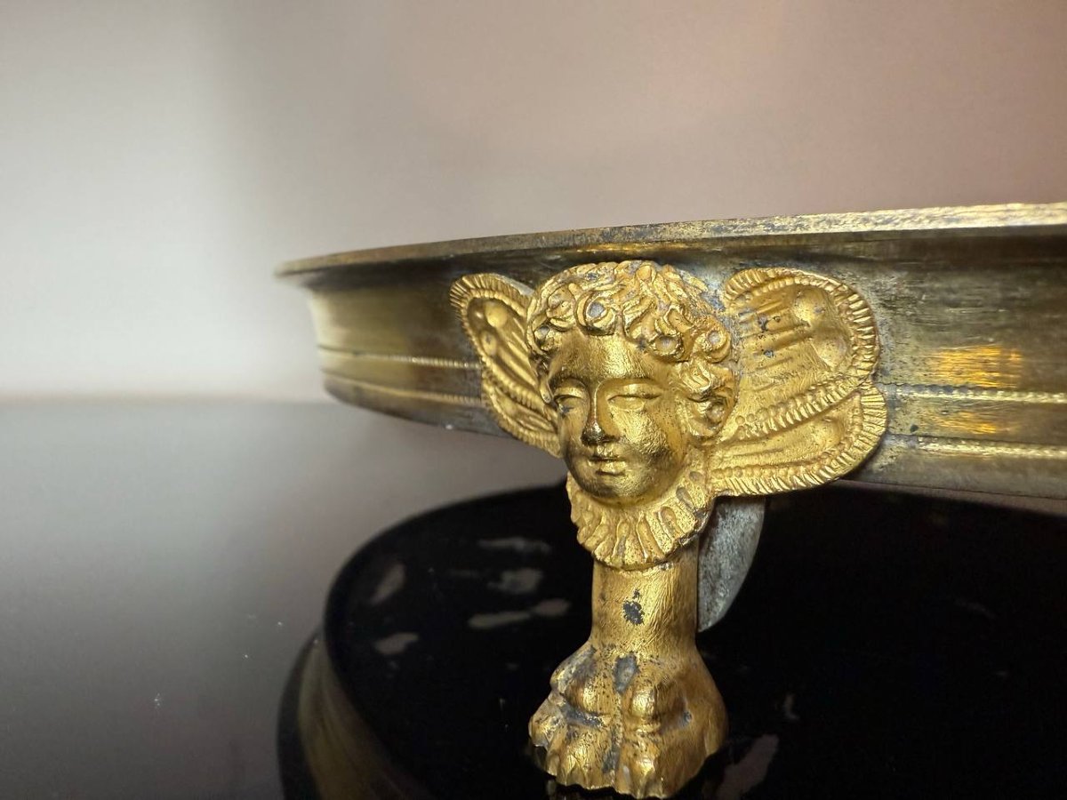 Surtout De Table, Centre De Table, Plateau En Bronze Doré d'époque Empire Restauration-photo-6