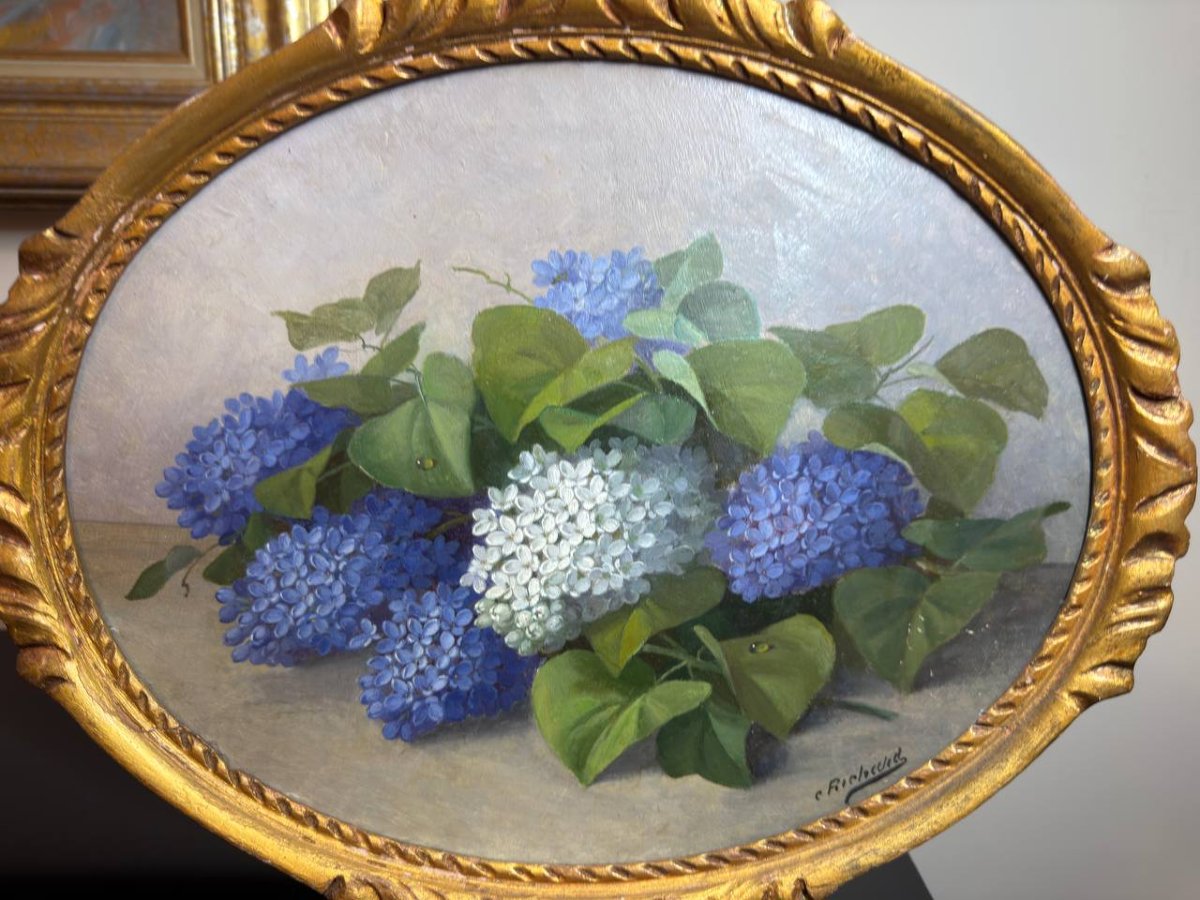 Peinture à huile « Les lilas »-photo-2