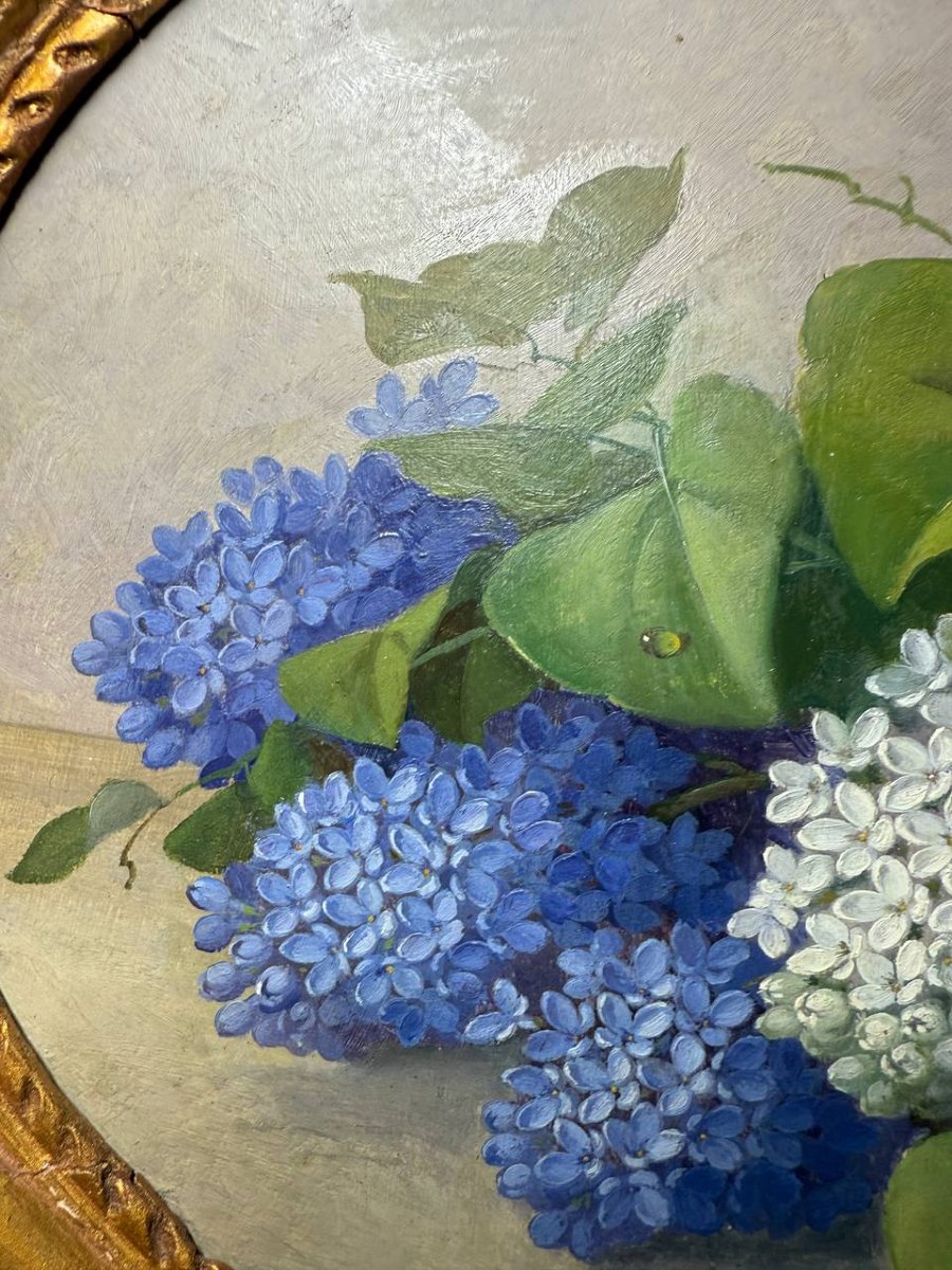Peinture à huile « Les lilas »-photo-1