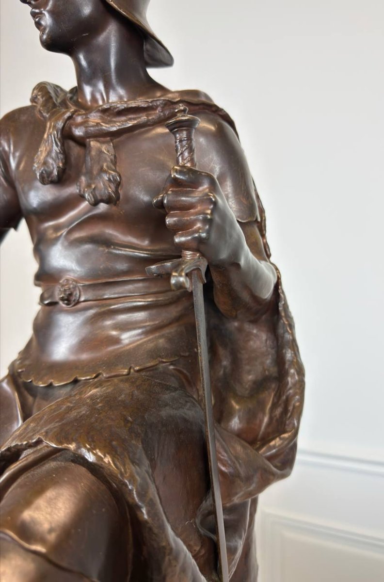 BRONZE , BARBEDIENNE, PAUL DUBOIS «LE COURAGE MILITAIRE»-photo-2