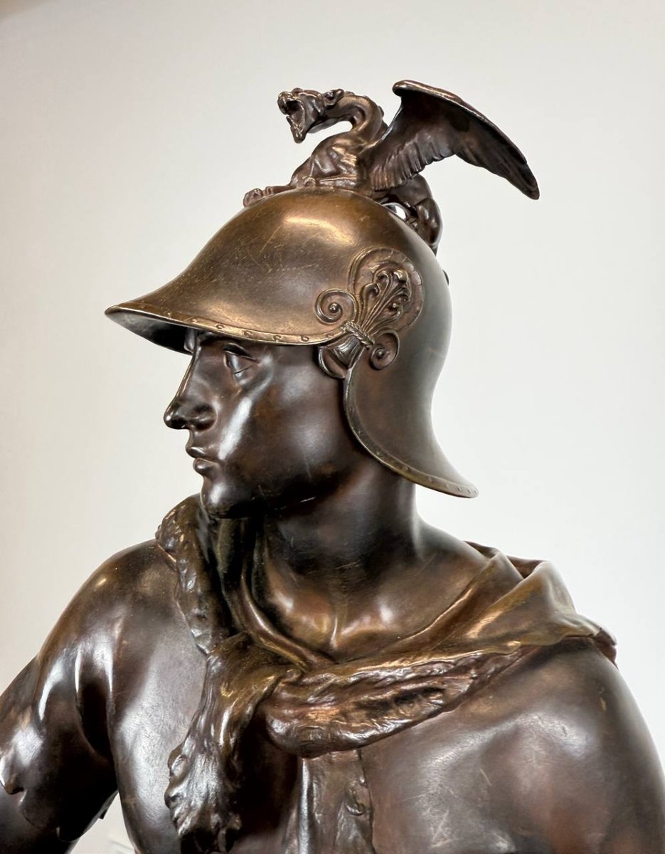BRONZE , BARBEDIENNE, PAUL DUBOIS «LE COURAGE MILITAIRE»-photo-3