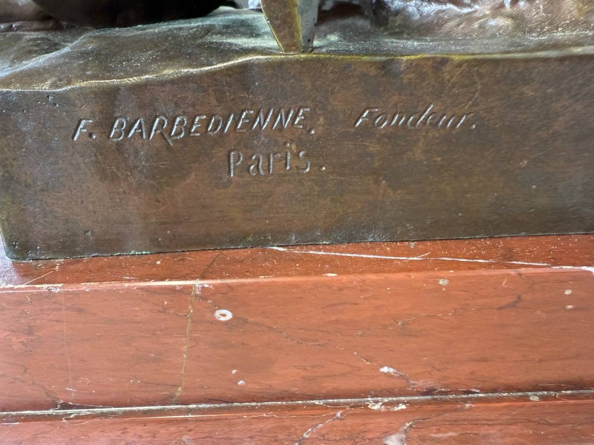 BRONZE , BARBEDIENNE, PAUL DUBOIS «LE COURAGE MILITAIRE»-photo-4
