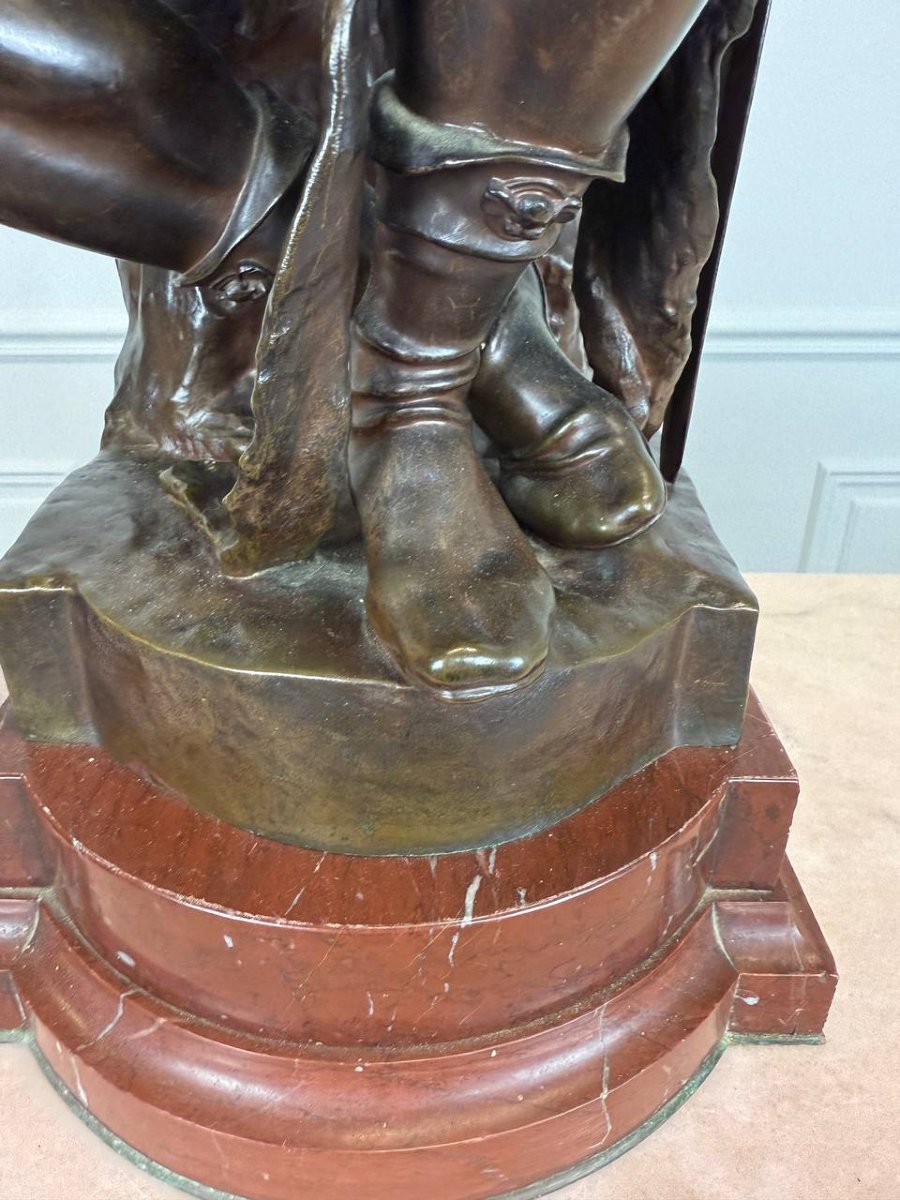 BRONZE , BARBEDIENNE, PAUL DUBOIS «LE COURAGE MILITAIRE»-photo-2