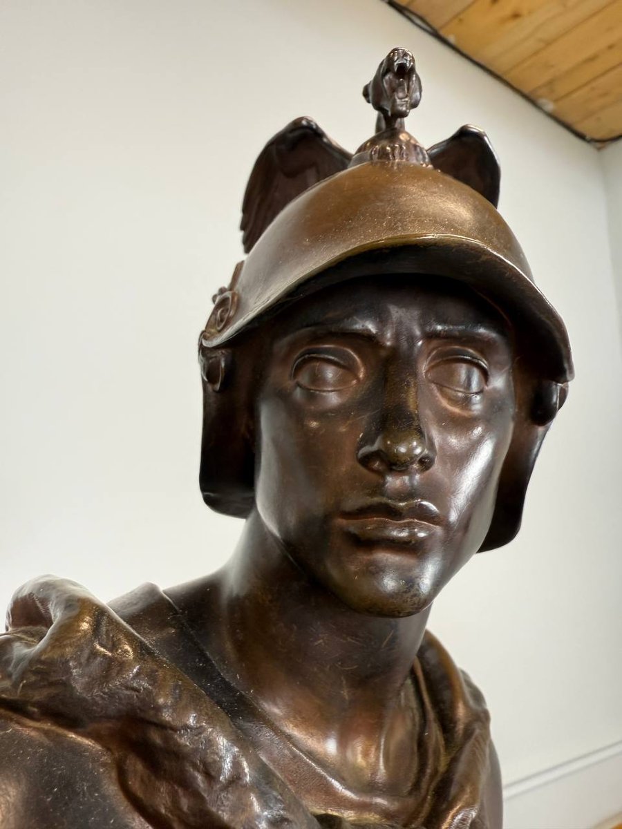 BRONZE , BARBEDIENNE, PAUL DUBOIS «LE COURAGE MILITAIRE»-photo-3