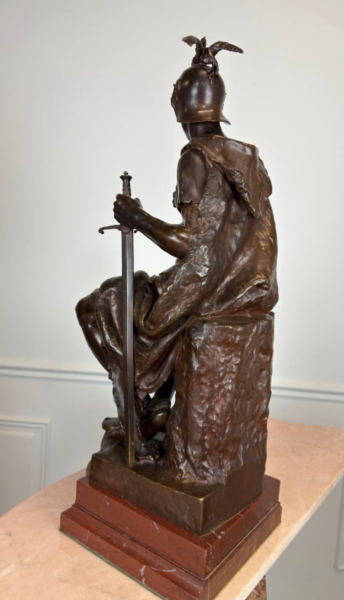 BRONZE , BARBEDIENNE, PAUL DUBOIS «LE COURAGE MILITAIRE»-photo-4