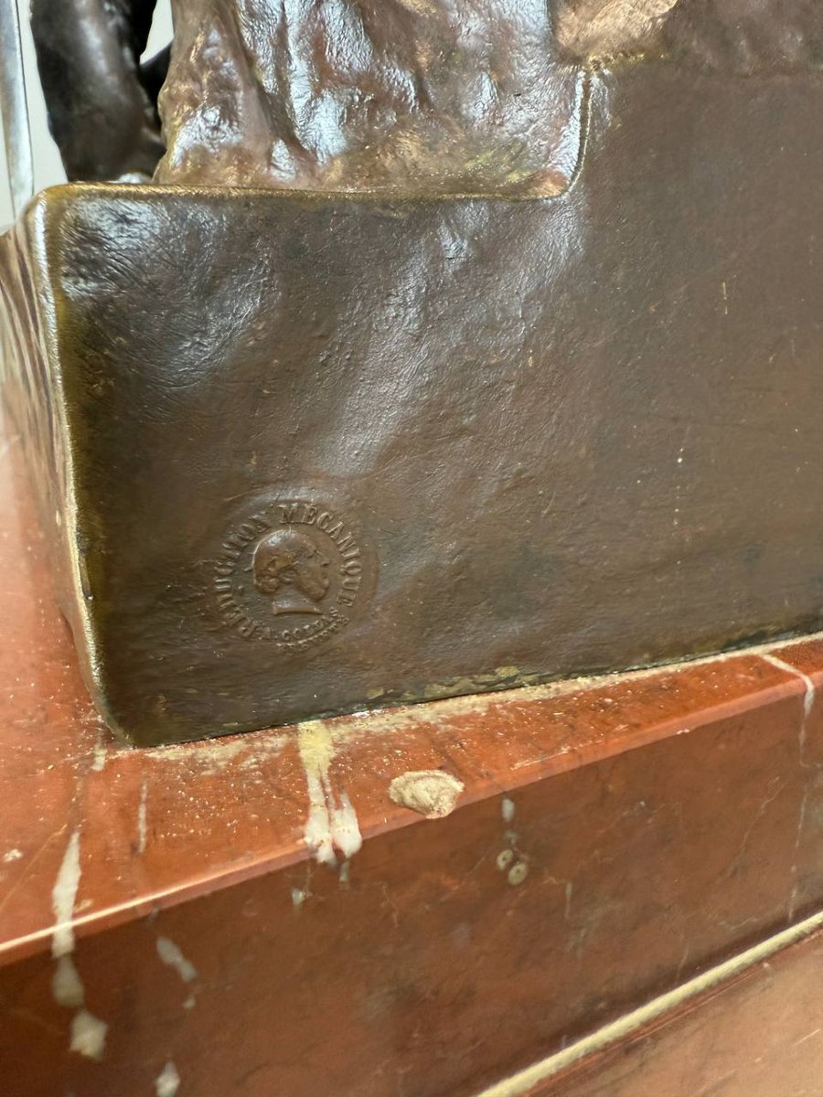 BRONZE , BARBEDIENNE, PAUL DUBOIS «LE COURAGE MILITAIRE»-photo-5