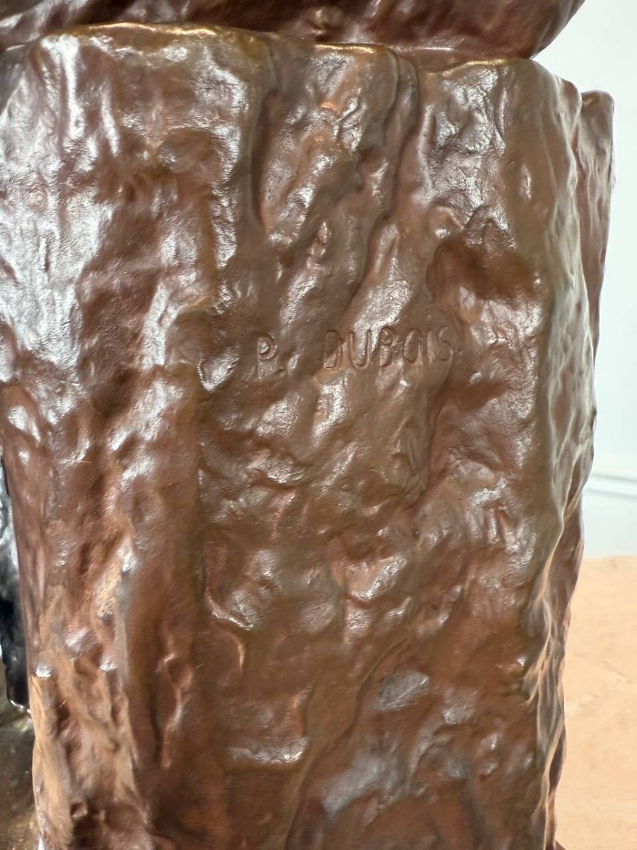 BRONZE , BARBEDIENNE, PAUL DUBOIS «LE COURAGE MILITAIRE»-photo-6