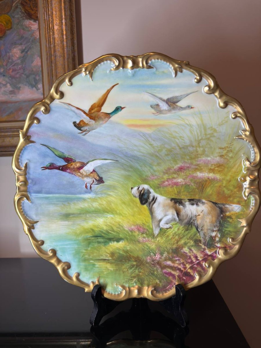 Paire De Plats ou assiettes murales En Porcelaine De Limoges-photo-2