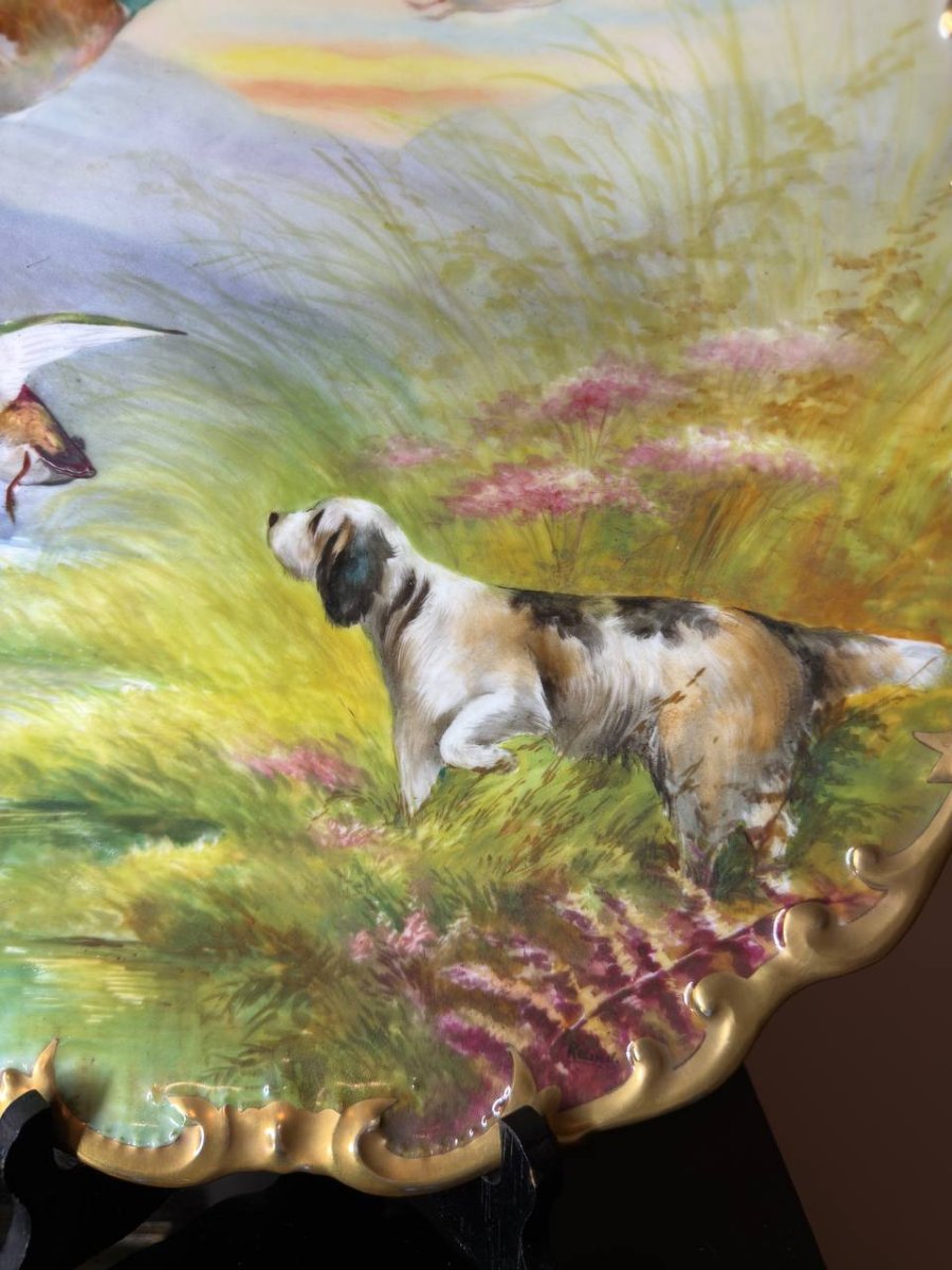 Paire De Plats ou assiettes murales En Porcelaine De Limoges-photo-3