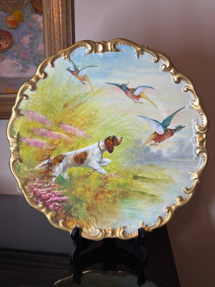 Paire De Plats ou assiettes murales En Porcelaine De Limoges-photo-4