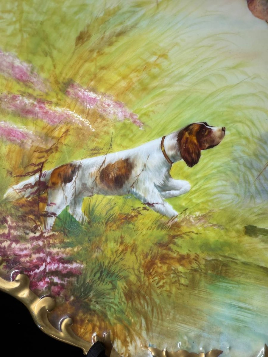 Paire De Plats ou assiettes murales En Porcelaine De Limoges-photo-5