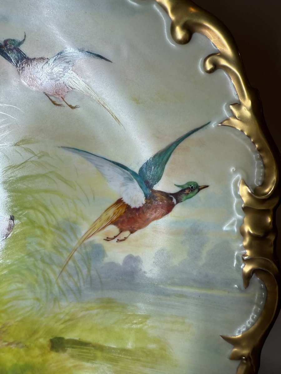 Paire De Plats ou assiettes murales En Porcelaine De Limoges-photo-8