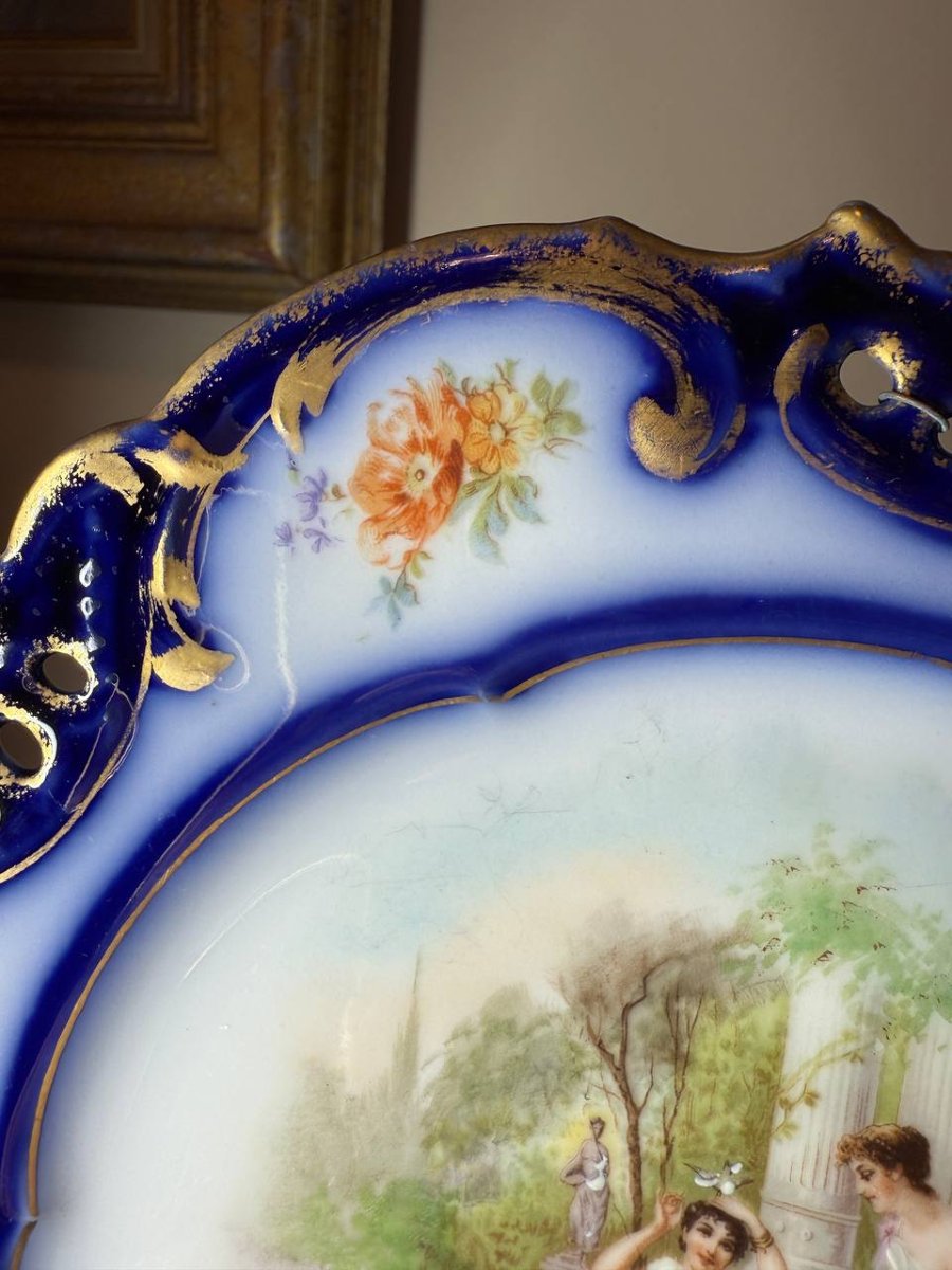 Pair Of Porcelain Plates, Hand-embellished, M. Redon, Limoges, 1891-1906-photo-4