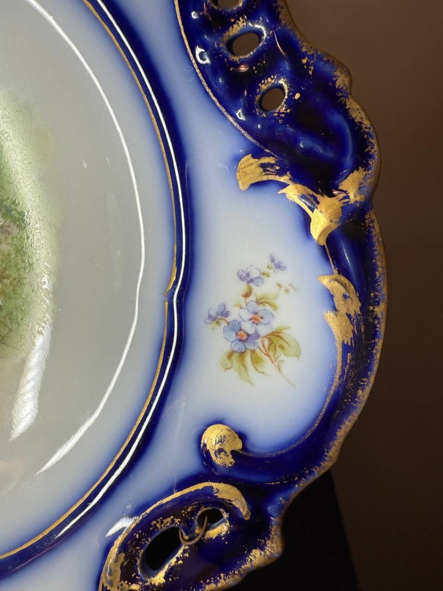 Pair Of Porcelain Plates, Hand-embellished, M. Redon, Limoges, 1891-1906-photo-2