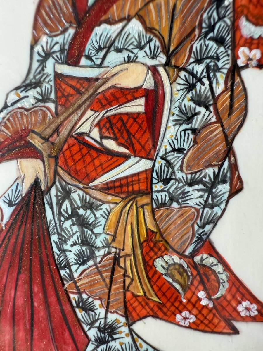 Hand-painted Miniature On Ivory, Asian, Japanese-photo-1